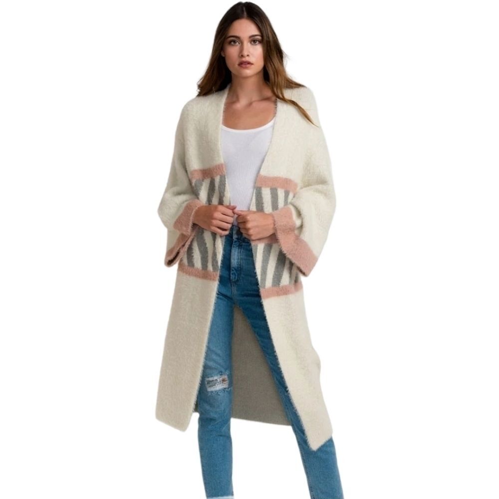 Do Everything in Love Nwot long fuzzy open front cardigan one size Osfm